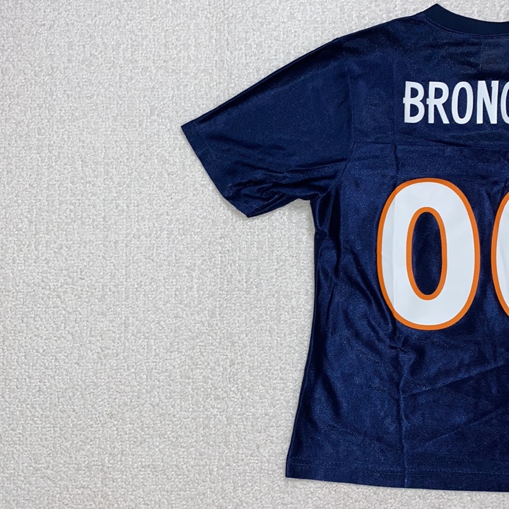 NWT 🏈 NFL Team Apparel Women’s Denver Broncos Jersey Tee Shirt Size Small 💙🧡 - Picture 5 of 13